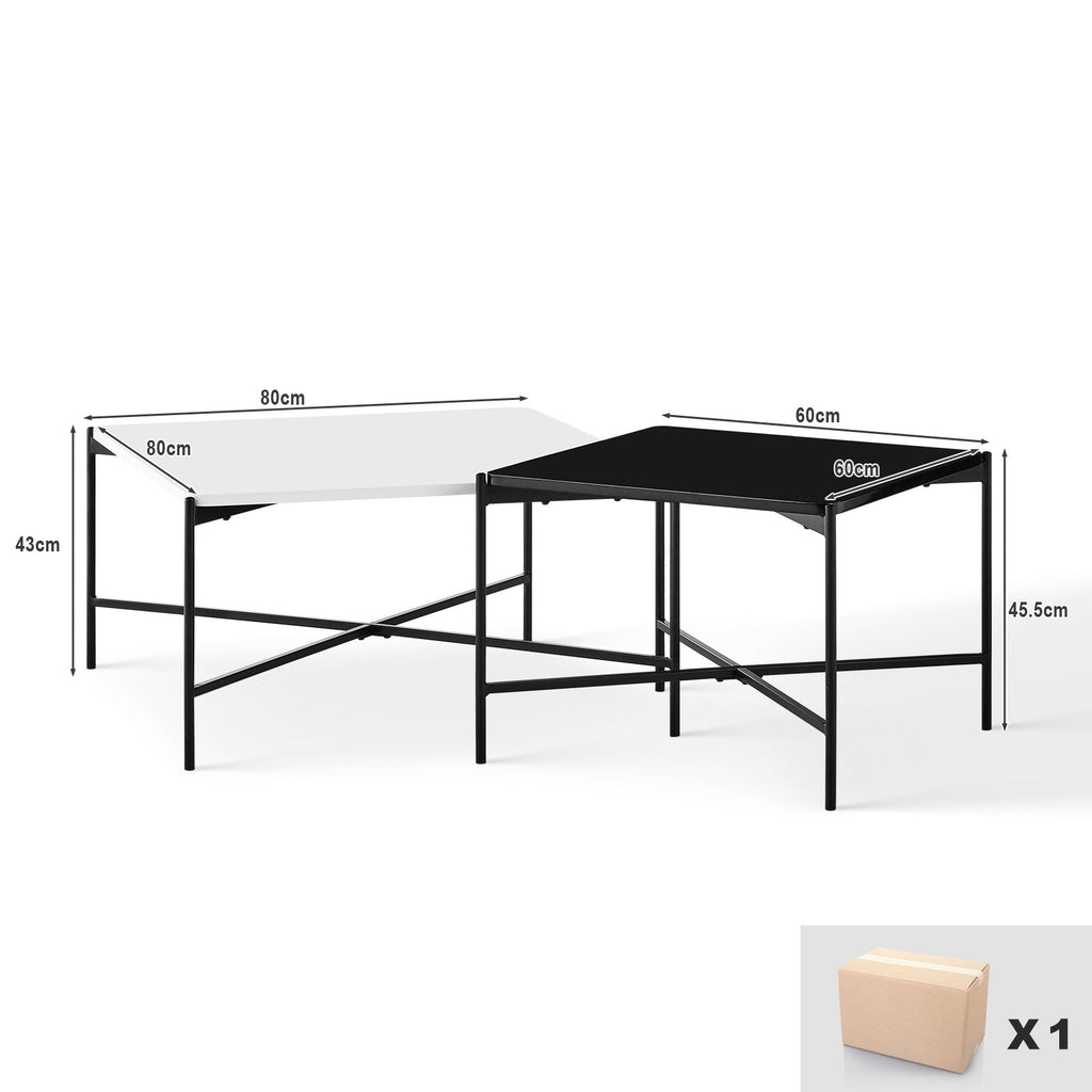 Arol High Gloss Nesting Coffee Table Set (2 Pieces)