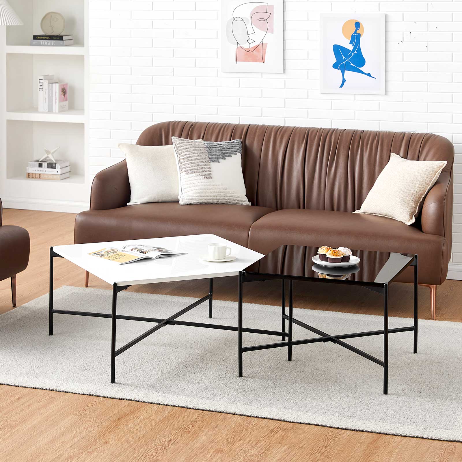 Arol High Gloss Nesting Coffee Table Set (2 Pieces)