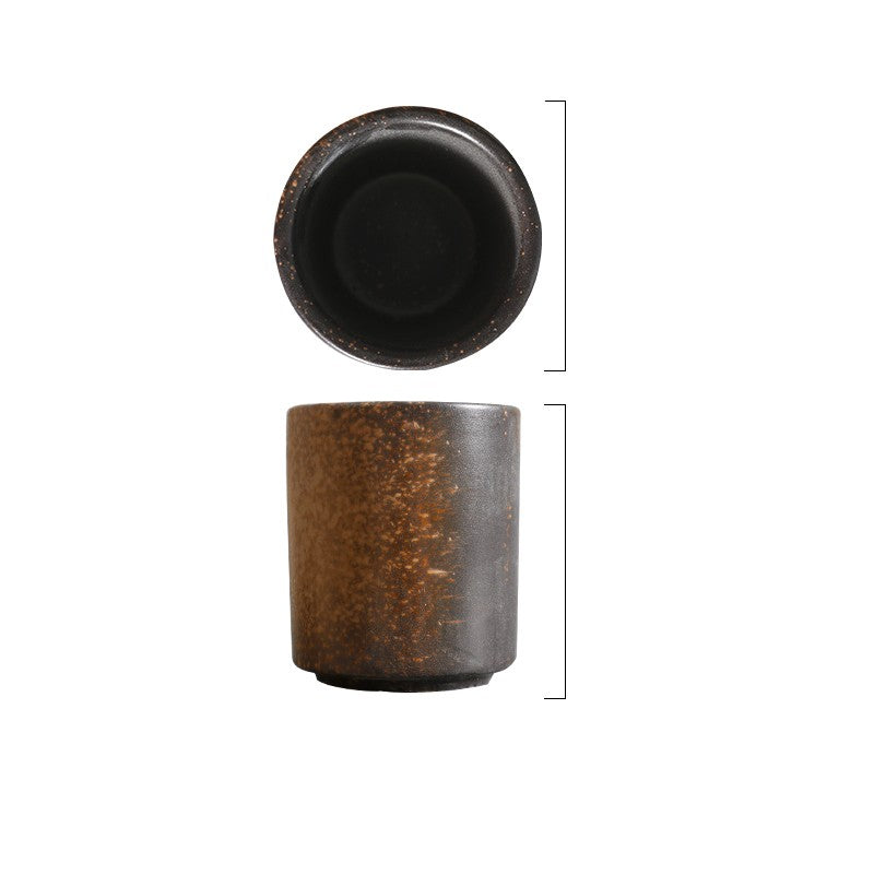 Artisan stoneware ceramic tea and coffee cups with textured minimalist design in assorted neutral colours