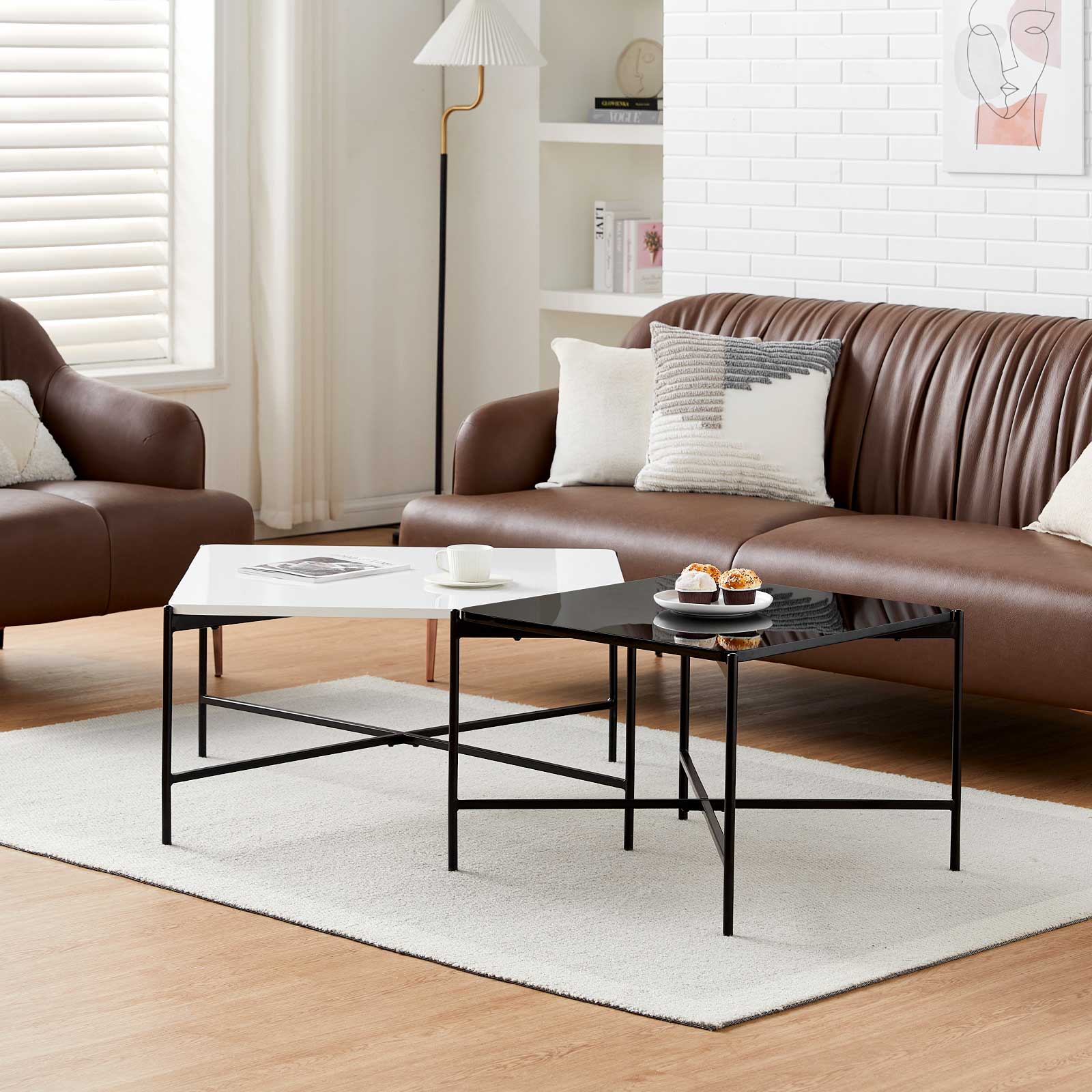Arol High Gloss Nesting Coffee Table Set (2 Pieces)