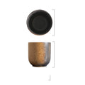 Artisan stoneware ceramic tea and coffee cups with textured minimalist design in assorted neutral colours
