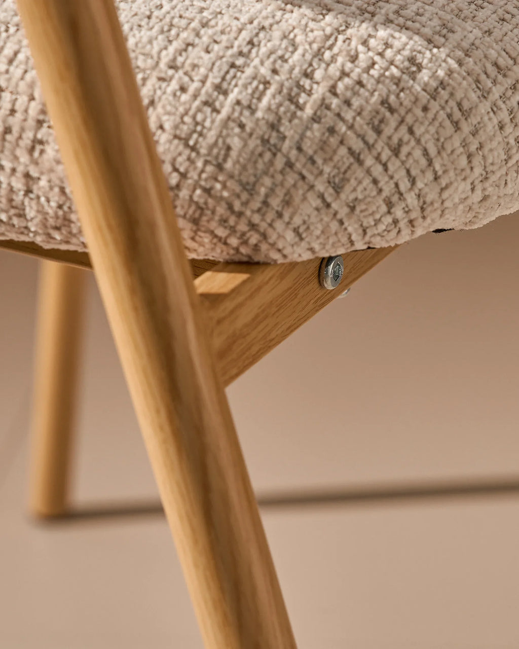 Arlo Oak Dining Chair Set | Modern Chenille Dining Chairs