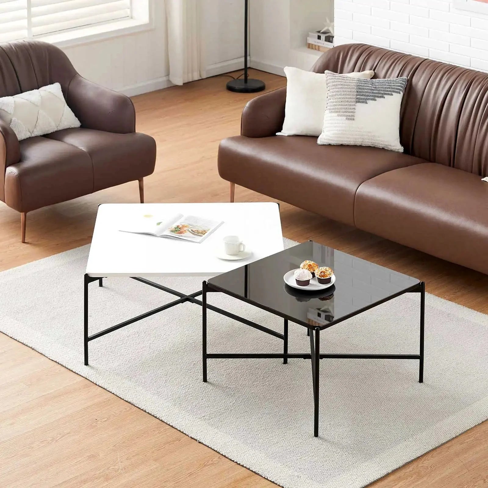 Arol High Gloss Nesting Coffee Table Set (2 Pieces)