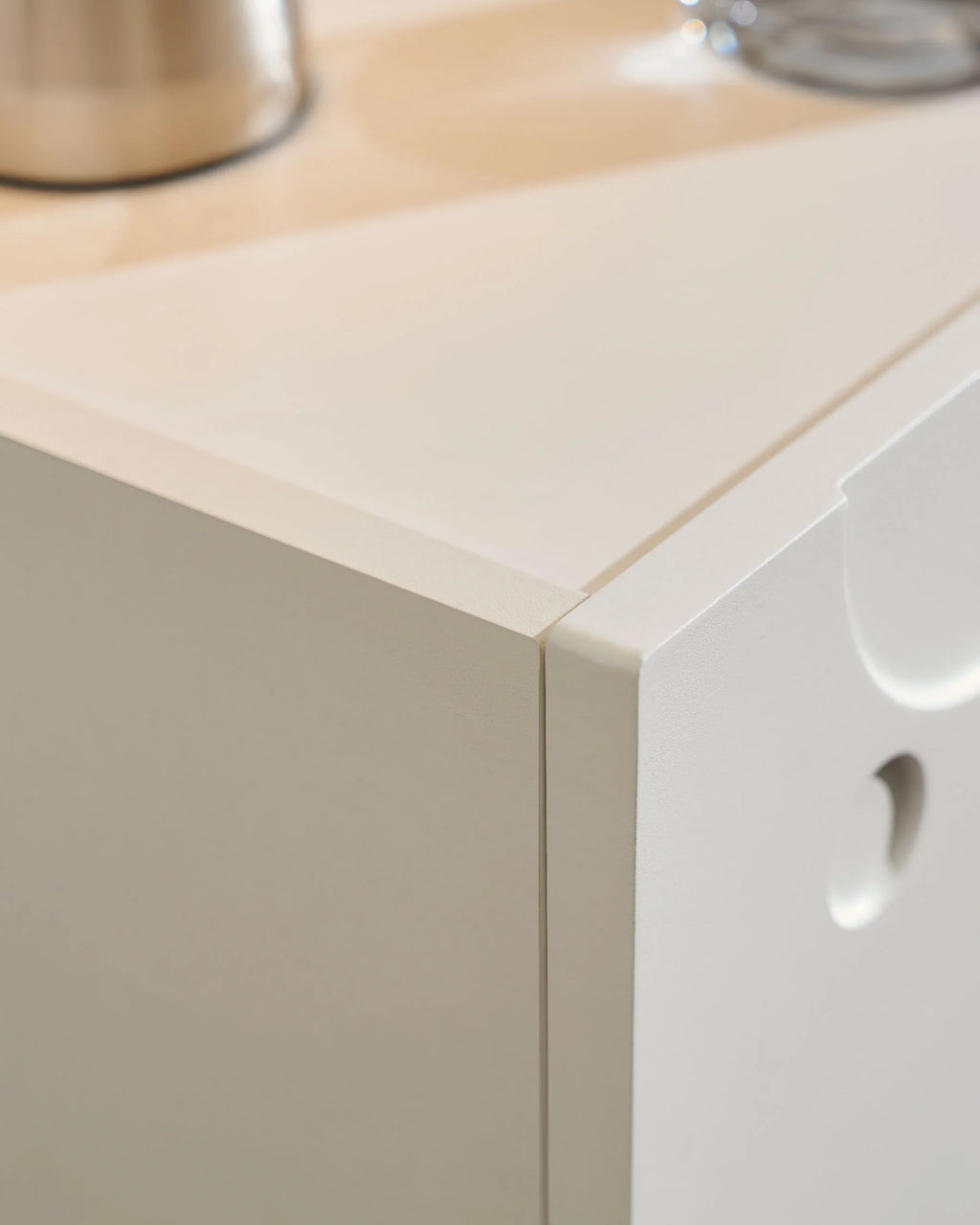 Bubbli White LED Bedside Table with USB Charging Station