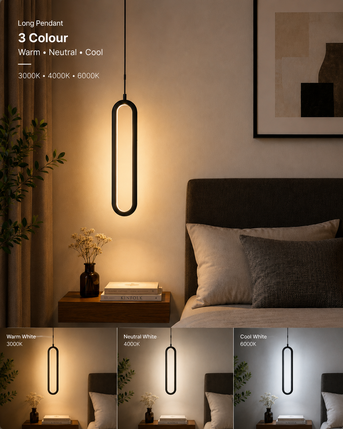 Modern LED Pendant Light for Bedroom & Living Room