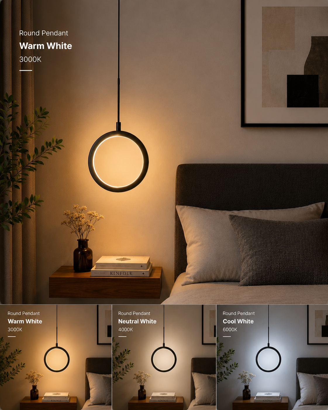 Modern LED Pendant Light for Bedroom & Living Room