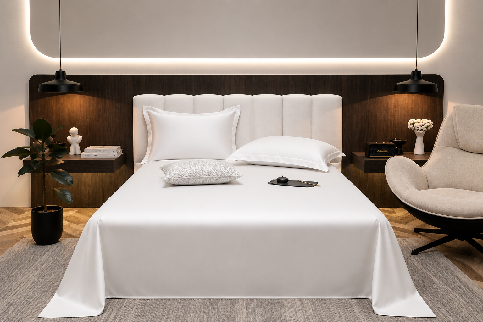 Luxury Long-Staple Cotton Bed Sheet | Soft & Breathable Bedding