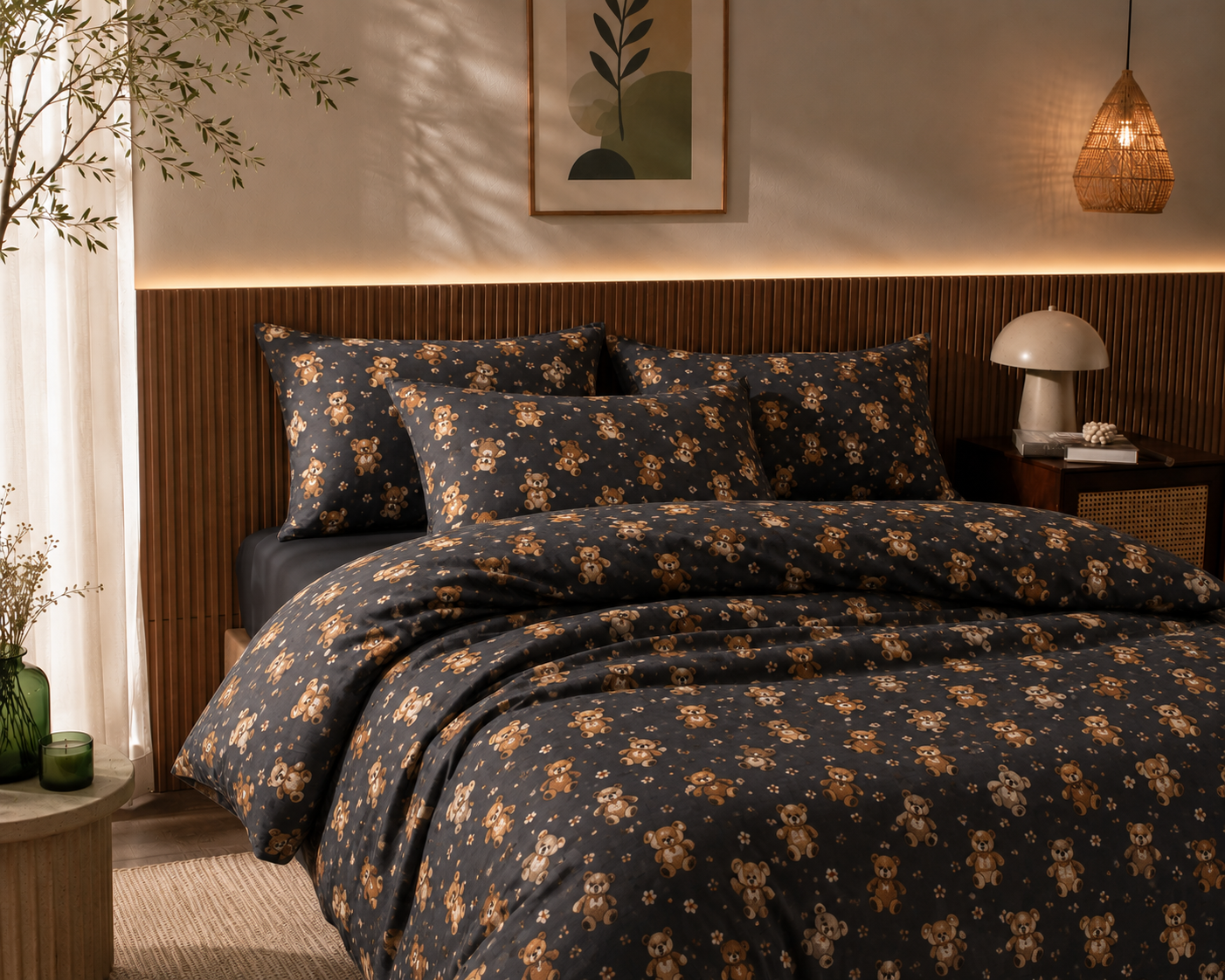 Luxury 100% Cotton Bedding Set – 4 Piece Pattern Coll