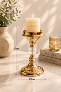 Luxury Gold Crystal Candle Holder – Decorative Table Centrepiece