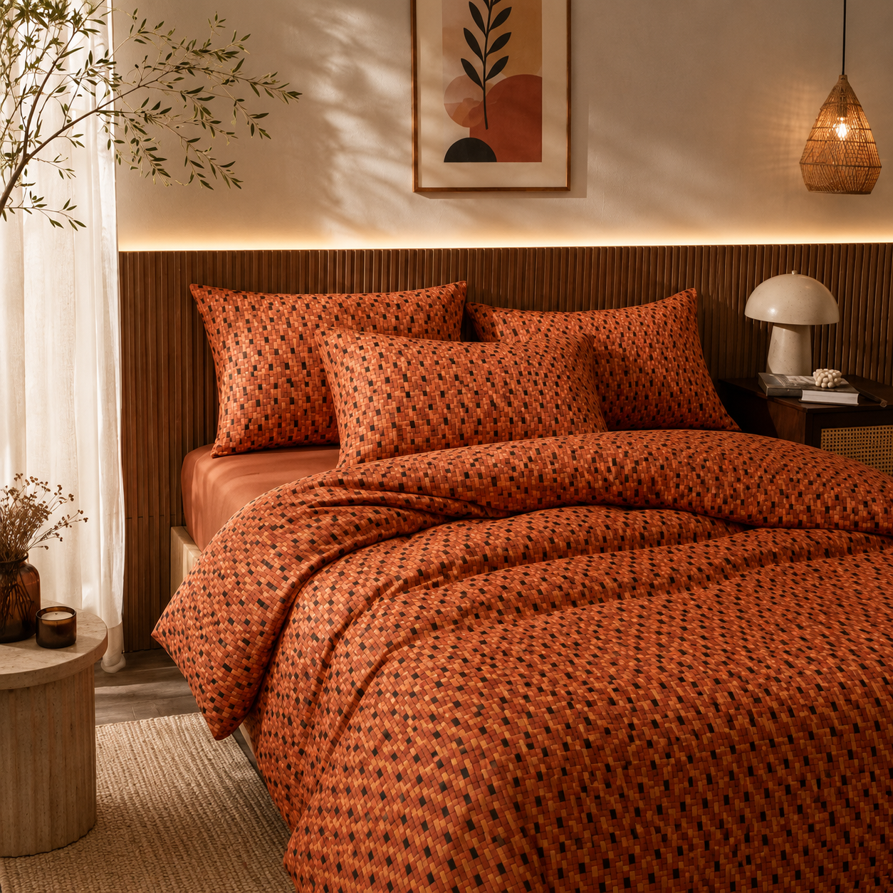 Luxury 100% Cotton Bedding Set | Soft Breathable 4-Piece Bed Linen