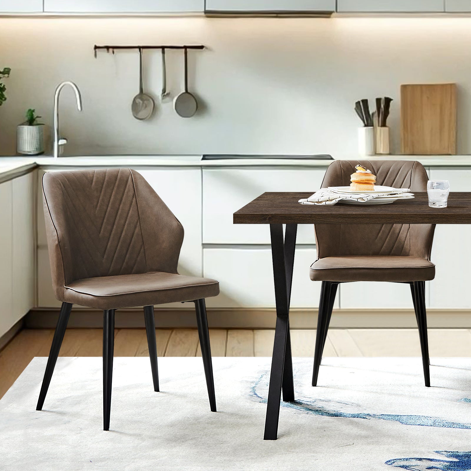 Daviyon Faux Leather Dining Chairs