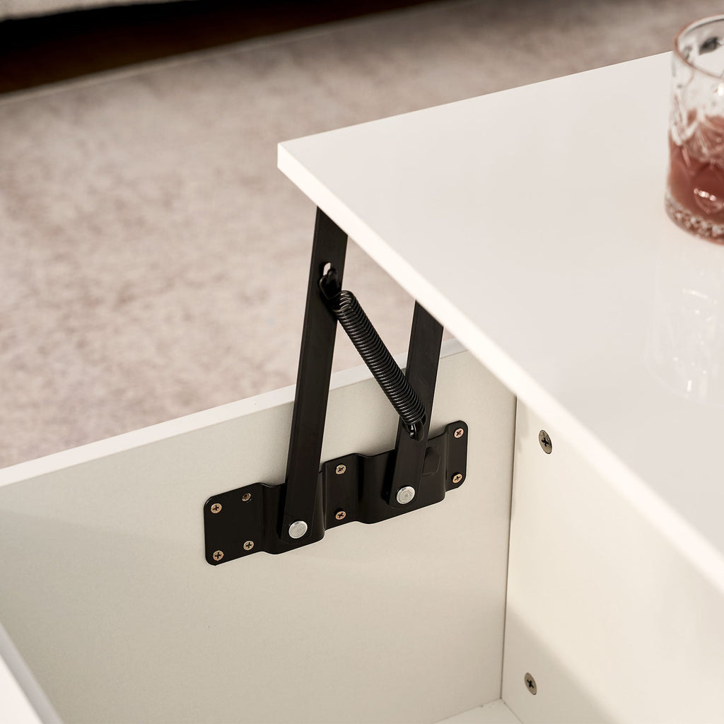 Elna Modern Lift-Top Coffee Table with LED Lights & Hidden Storage