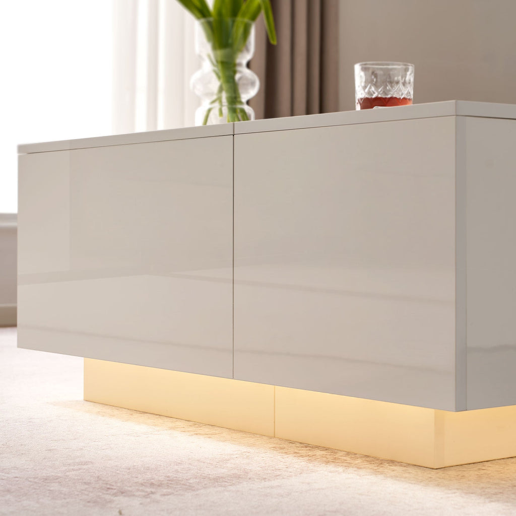 Elna Modern Lift-Top Coffee Table with LED Lights & Hidden Storage