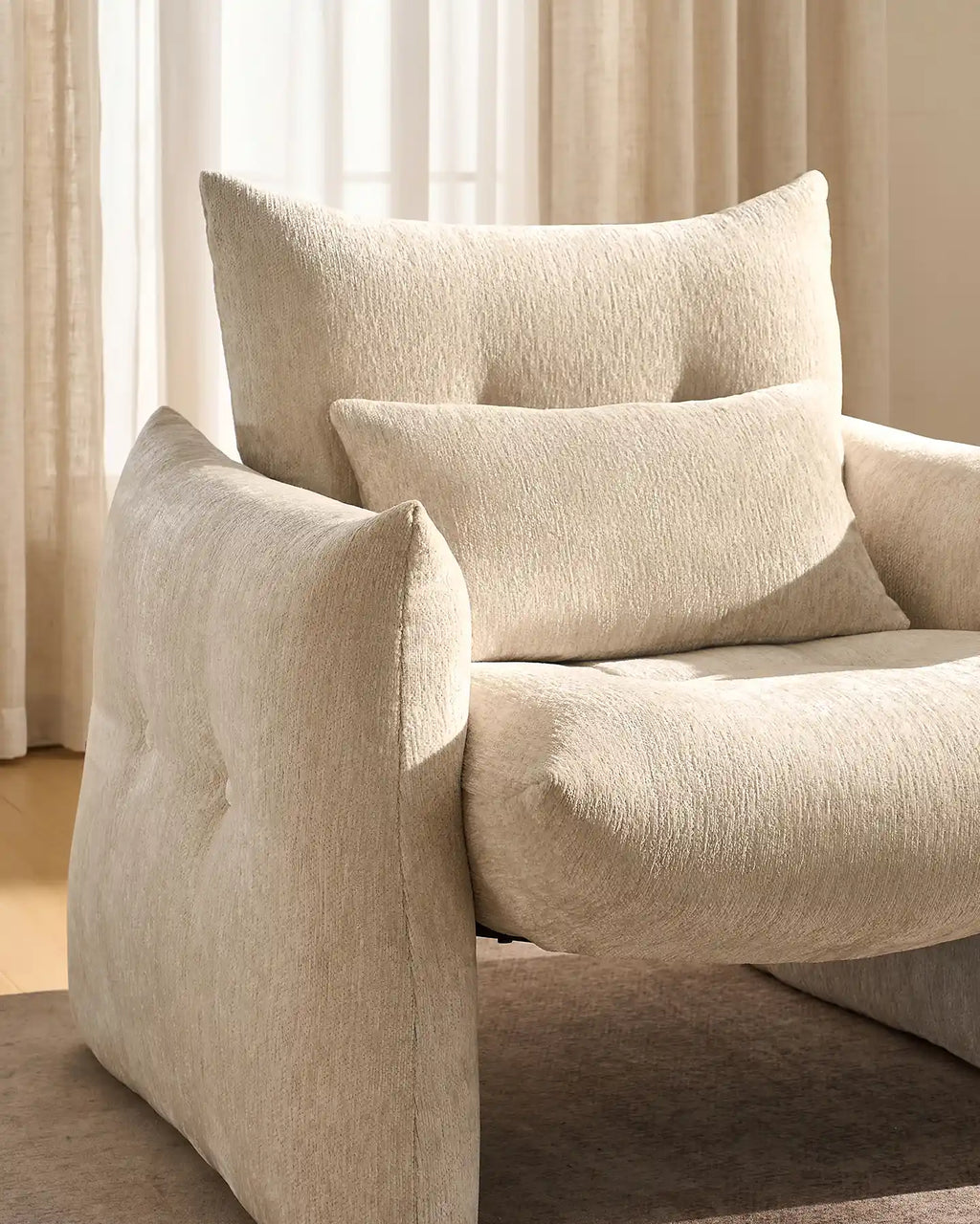 Kumo Cream Accent Chair | Modern Chenille Armchair [Pre-Order]