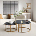 Lepore Marble Nesting Coffee Table Set | Modern Round Coffee Tables