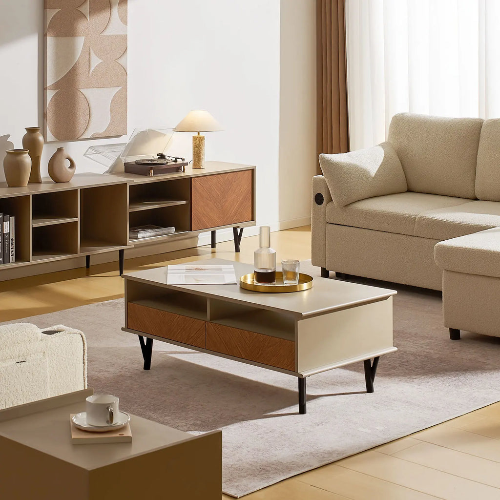 Milano Walnut Coffee Table with Hidden Storage
