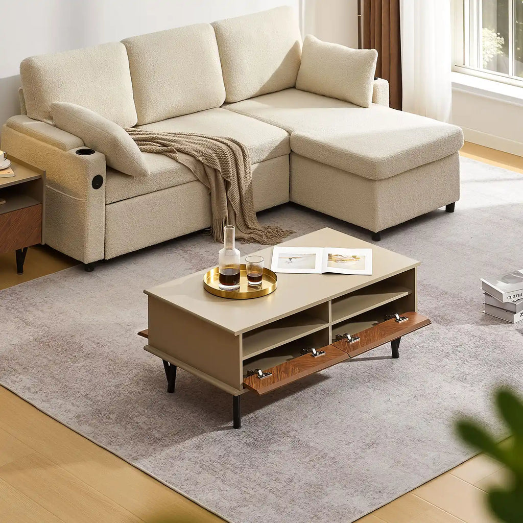 Milano Walnut Coffee Table with Hidden Storage