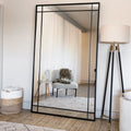 Aimi Black Metal Window Mirror | Full-Length Industrial Statement Mirror