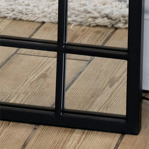 Aimi Black Metal Window Mirror | Full-Length Industrial Statement Mirror