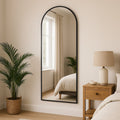 Akiko Black Arched Mirror – Modern Full-Length Elegance