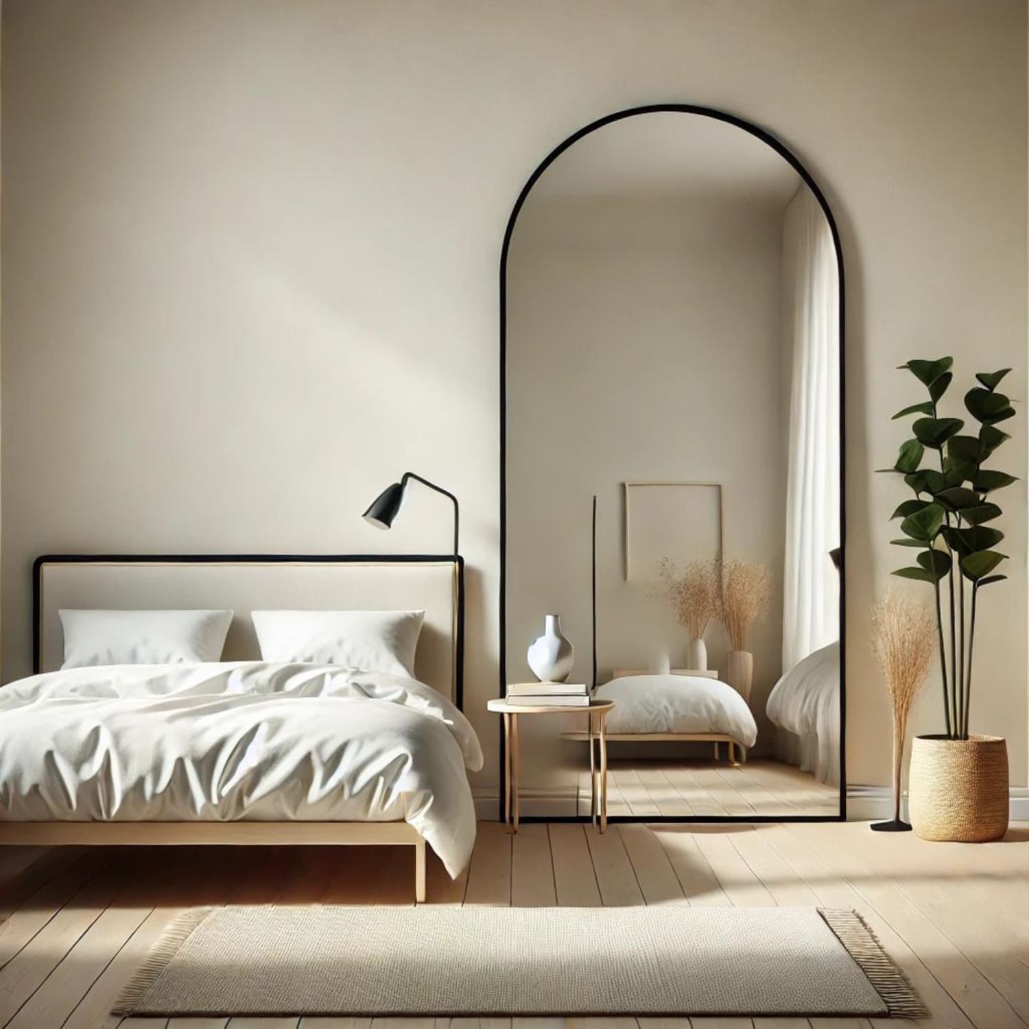 Akiko Full-Length Black Arched Mirror | Modern Minimalist Floor Mirror